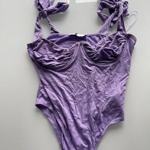adika purple tie bodysuit